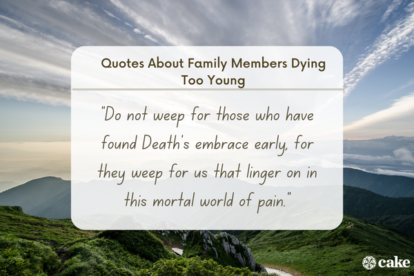 Quotes About Family Members Dying Too Young